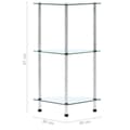 Miniatyrbild 6 av 7: vidaXL Hylla 3 hyllplan transparent 30x30x67 cm härdat glas