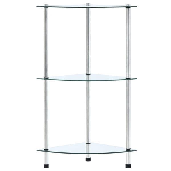 vidaXL Hylla 3 hyllplan transparent 30x30x67 cm härdat glas