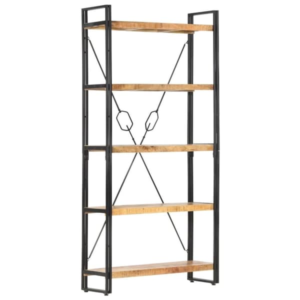 vidaXL Bokhylle 5 etasjer 90x30x180 cm heltre mango