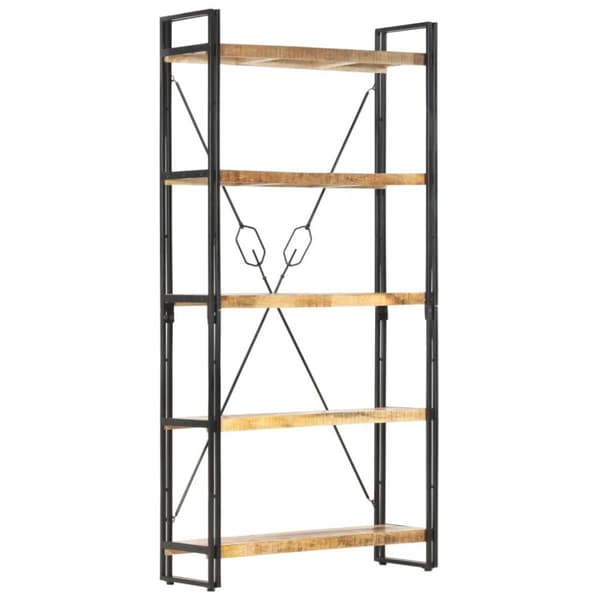 vidaXL Bokhylle 5 etasjer 90x30x180 cm heltre mango