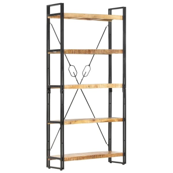 vidaXL Bokhylle 5 etasjer 90x30x180 cm heltre mango