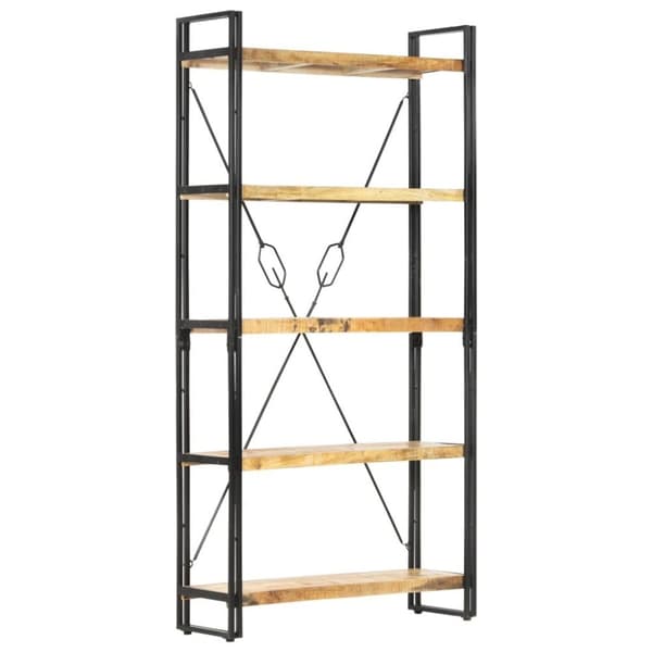 vidaXL Bokhylle 5 etasjer 90x30x180 cm heltre mango