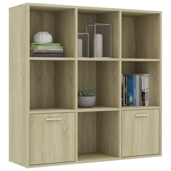 vidaXL Bokhylle sonoma eik 98x30x98 cm konstruert tre