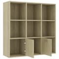 Miniatyrbilde 6 av 11: vidaXL Bokhylle sonoma eik 98x30x98 cm konstruert tre