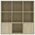 Miniatyrbilde 7 av 11: vidaXL Bokhylle sonoma eik 98x30x98 cm konstruert tre