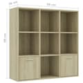 Miniatyrbilde 9 av 11: vidaXL Bokhylle sonoma eik 98x30x98 cm konstruert tre