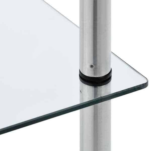 vidaXL Hylle 6 etasjer gjennomsiktig 40x40x160 cm herdet glass