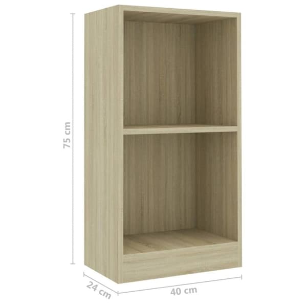 vidaXL Bogreol/reol 40 x 24 x 75 cm spånplade sonoma-eg change