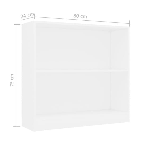 vidaXL Kirjahylly valkoinen 80x24x75 cm lastulevy