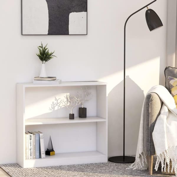 vidaXL Kirjahylly valkoinen 80x24x75 cm lastulevy
