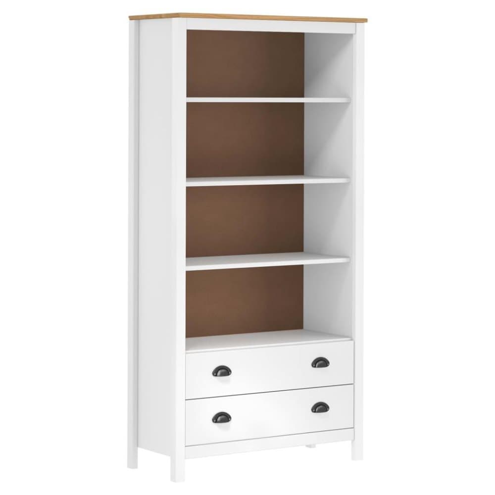 vidaXL Kirjahylly Hill Range valkoinen 85x37x170,5 cm täysi mänty