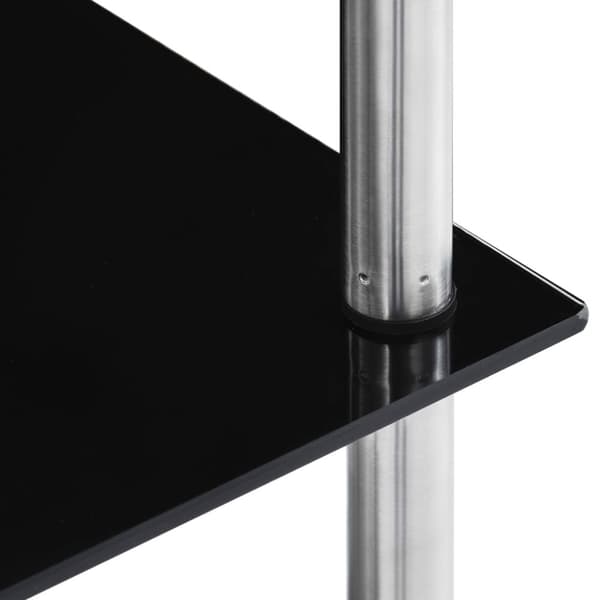 vidaXL reol 6 hylder 40x40x160 hærdet glas sort
