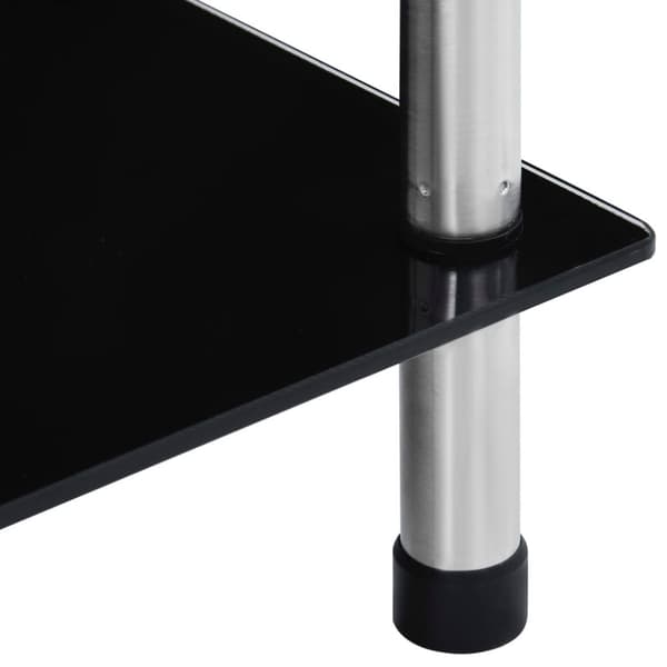vidaXL reol 6 hylder 40x40x160 hærdet glas sort