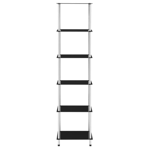 vidaXL reol 6 hylder 40x40x160 hærdet glas sort