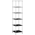 Miniatyrbillede 1 af 7: vidaXL reol 6 hylder 40x40x160 hærdet glas sort