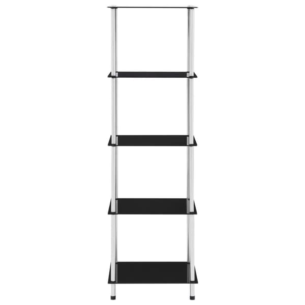 vidaXL reol 5 hylder 40x40x130 cm hærdet glas sort