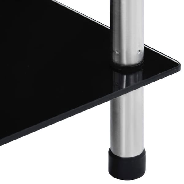 vidaXL Hylla 5 hyllplan svart 40x40x130 cm härdat glas