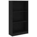 Miniatyrbillede 2 af 8: vidaXL Bogreol/reol med 3 hylder 60x24x109 cm konstrueret træ sort change