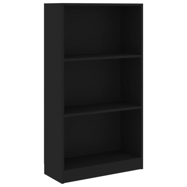 vidaXL Bogreol/reol med 3 hylder 60x24x109 cm konstrueret træ sort change