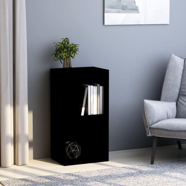 vidaXL Bokhylla 2 hyllor svart 40x30x76,5 cm spånskiva