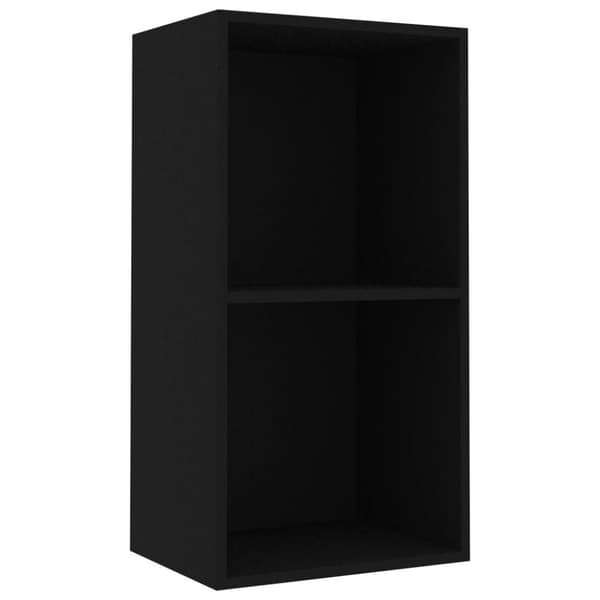 vidaXL Bokhylla 2 hyllor svart 40x30x76,5 cm spånskiva
