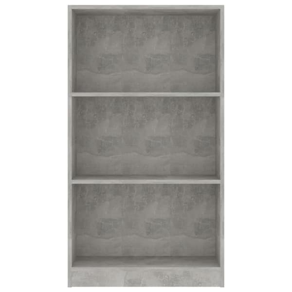 vidaXL Bogreol/reol med 3 hylder 60x24x109 cm konstrueret træ betongrå change