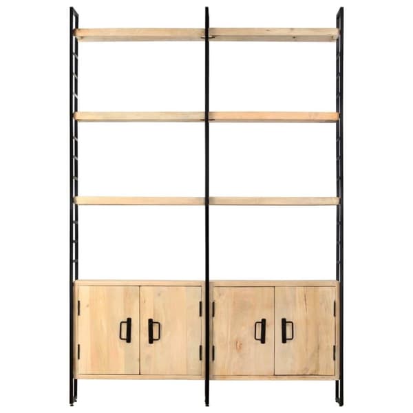 vidaXL Bogreol/reol i 4 niveauer 124 x 30 x 180 cm massivt mangotræ change