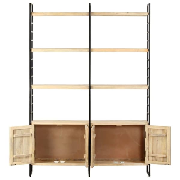 vidaXL Bogreol/reol i 4 niveauer 124 x 30 x 180 cm massivt mangotræ change
