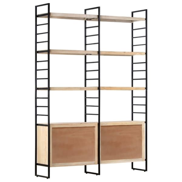 vidaXL Bogreol/reol i 4 niveauer 124 x 30 x 180 cm massivt mangotræ change