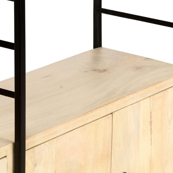 vidaXL Bogreol/reol i 4 niveauer 124 x 30 x 180 cm massivt mangotræ change