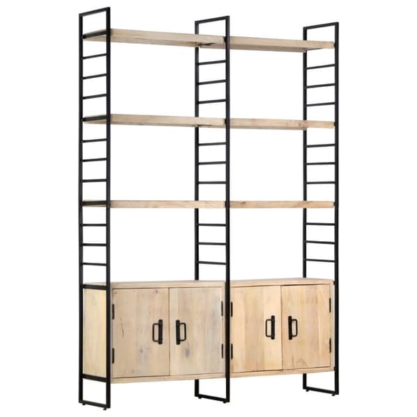 vidaXL Bogreol/reol i 4 niveauer 124 x 30 x 180 cm massivt mangotræ change