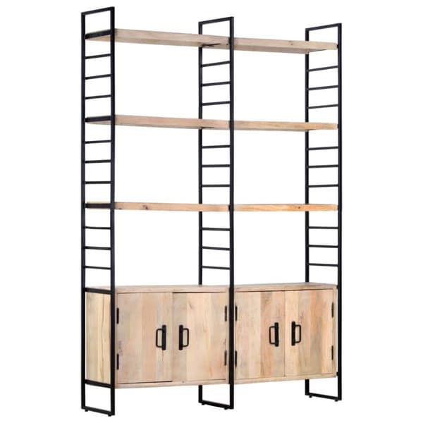 vidaXL Bogreol/reol i 4 niveauer 124 x 30 x 180 cm massivt mangotræ change