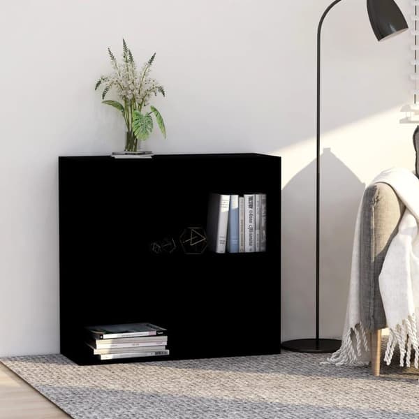 vidaXL Bogreol/reol med 2 hylder 80 x 30 x 76,5 cm spånplade sort change