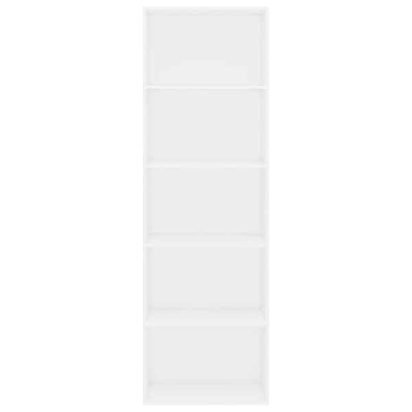 vidaXL Bokhylle 5 nivåer hvit 60x30x189 cm sponplate