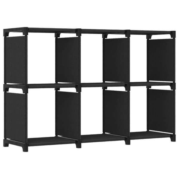 vidaXL Display reol med 6 kubeformede rum 103x30x72,5 cm stof sort