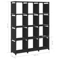 Miniatyrbilde 8 av 9: vidaXL Displayhylle med 12 kuber svart 103x30x141 cm stoff