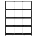 Miniatyrbilde 2 av 9: vidaXL Displayhylle med 12 kuber svart 103x30x141 cm stoff