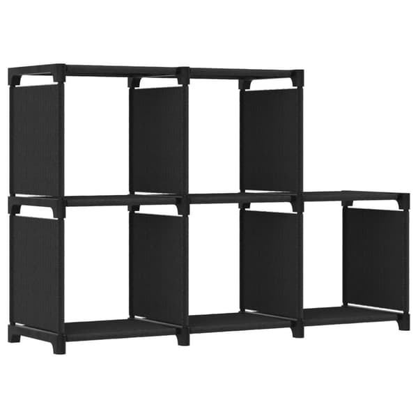 vidaXL Display reol med 5 kubeformede rum 103x30x72,5 cm stof sort