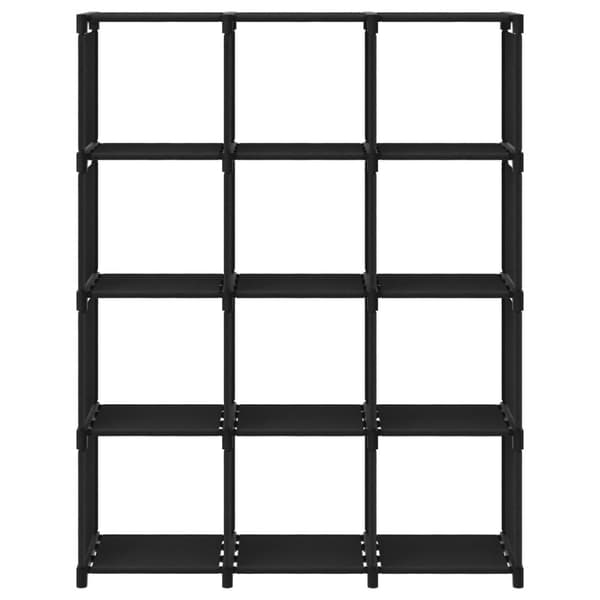 vidaXL Display reol med 12 kubeformede rum 103x30x141 cm stof sort