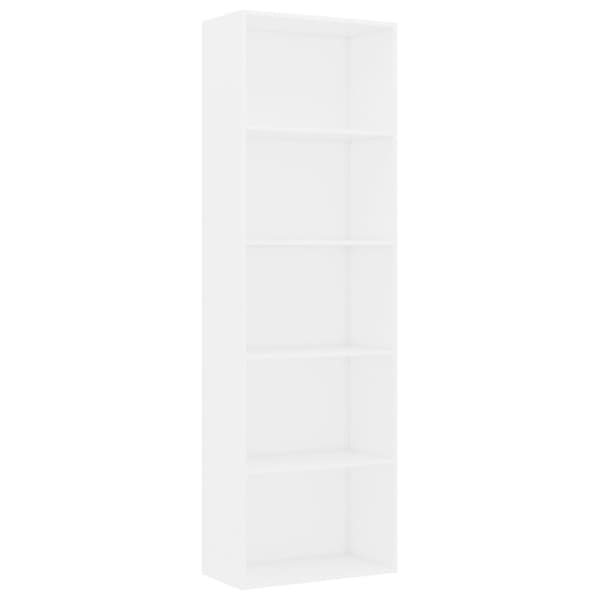vidaXL Bogreol/reol med 5 hylder 60 x 30 x 189 cm spånplade hvid change
