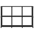 Miniatyrbild 2 av 9: vidaXL Hylla med 6 kuber svart 103x30x72,5 cm tyg