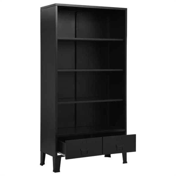 vidaXL Bogreol/reol industriel 90 x 40 x 180 cm stål sort change