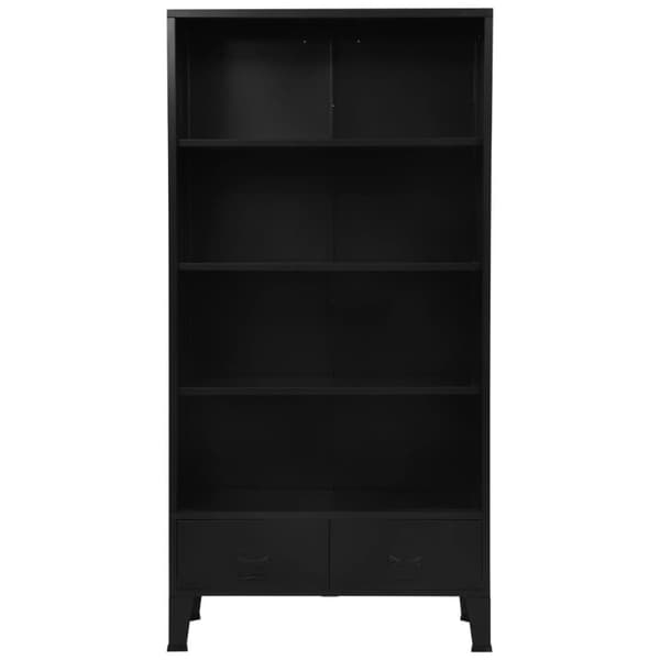 vidaXL Bogreol/reol industriel 90 x 40 x 180 cm stål sort change