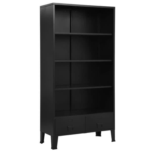vidaXL Bogreol/reol industriel 90 x 40 x 180 cm stål sort change