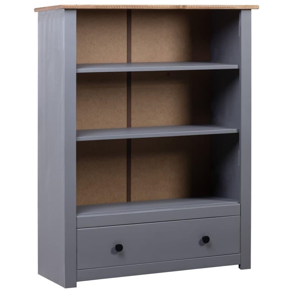 vidaXL bogreol 80 x 35 x 100 cm massivt fyrretræ Panama grå