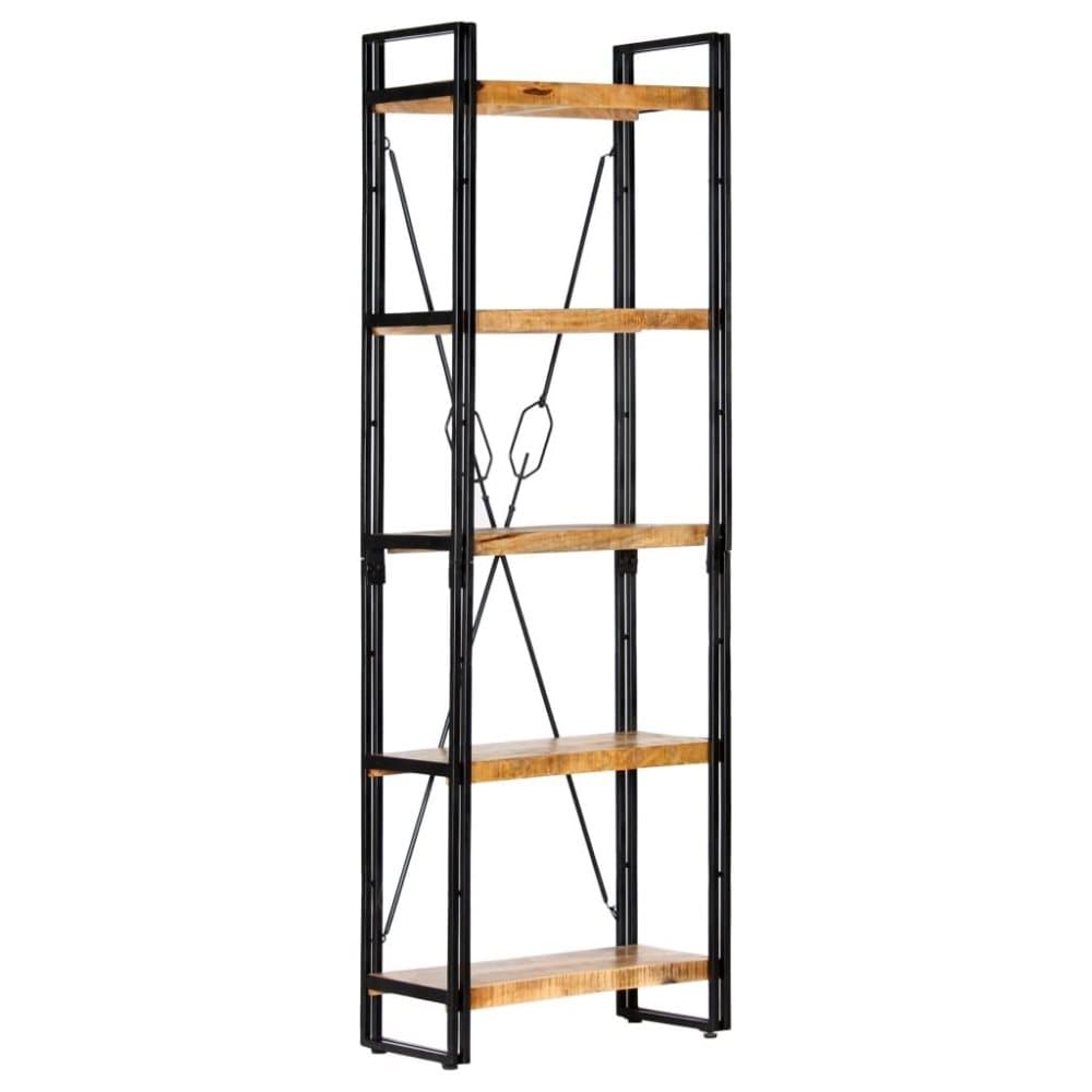 vidaXL 5-tasoinen kirjahylly 60x30x180 cm täysi mangopuu