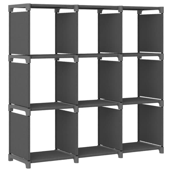 vidaXL reol med 9 rum 103x30x107,5 cm stof grå