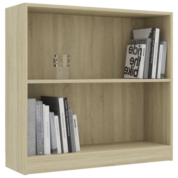 vidaXL Bokhylla sonoma-ek 80x24x75 cm spånskiva