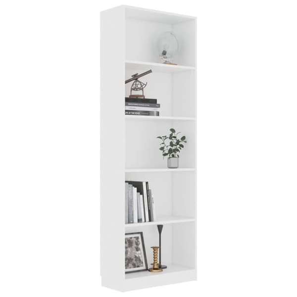 vidaXL Bogreol/reol med 5 hylder 60 x 24 x 175 cm spånplade hvid change