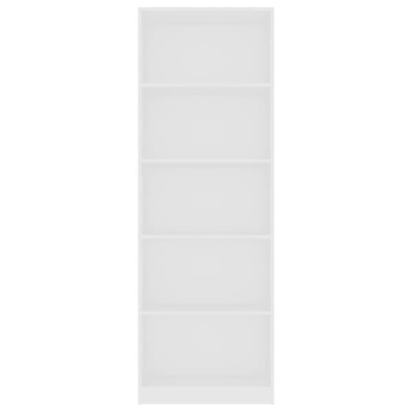 vidaXL Bogreol/reol med 5 hylder 60 x 24 x 175 cm spånplade hvid change